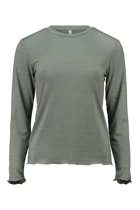 Hailys, Bluza cu model uni si terminatie ondulata, Negru