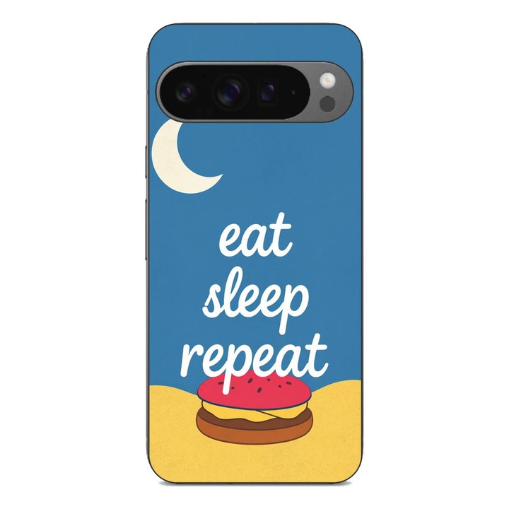 Husa compatibila cu Google Pixel 9 Pro XL Silicon Gel Tpu Model Eat Sleep Repeat