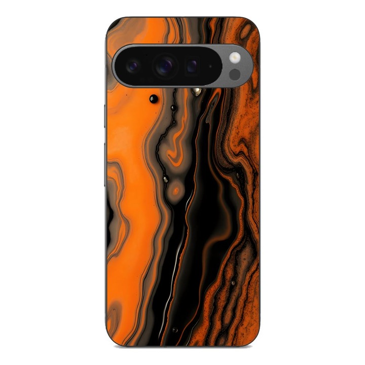 Husa compatibila cu Google Pixel 9 Pro XL Silicon Gel Tpu Model Metallic Lava Flow Pattern
