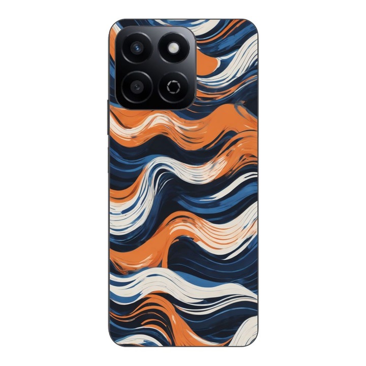 Husa compatibila cu Honor 200 Smart Silicon Gel Tpu Model Abstract Crazy Orange Waves