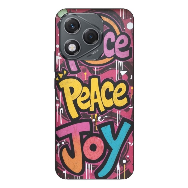 Husa compatibila cu Honor 400 Lite Silicon Gel Tpu Model Peace and Joy Graffiti