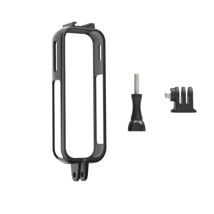 Rama/Carcasa de Protectie (Sistemul de Prindere) pentru Insta360 One X 5 cu 1 slot pentru blitz / microfon, Negru
