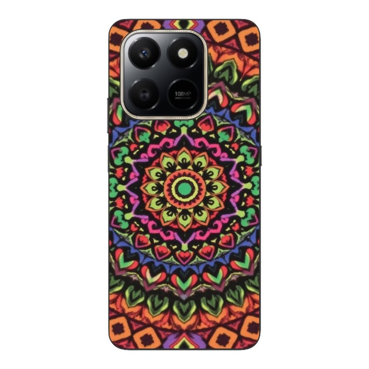 Husa compatibila cu Honor X7d Silicon Gel Tpu Model Colorfull Mandala Orange Power