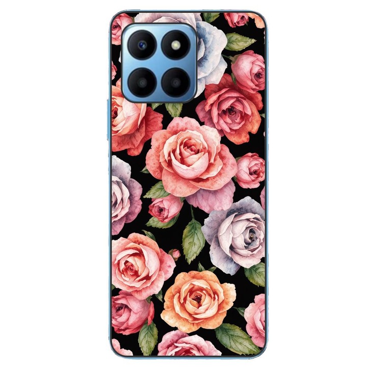 Husa compatibila cu Honor 70 Lite Silicon Gel Tpu Model Colorfull Roses Pattern