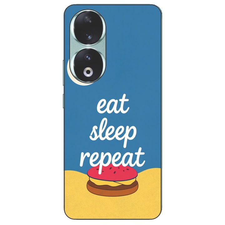 Husa compatibila cu Honor 90 5G Silicon Gel Tpu Model Eat Sleep Repeat