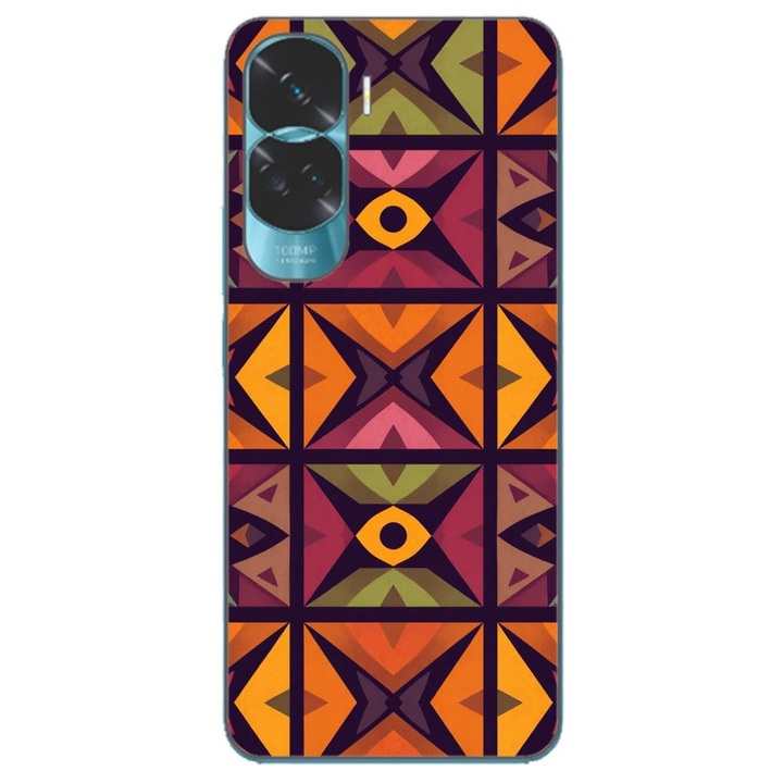 Husa compatibila cu Honor 90 Lite 5G Silicon Gel Tpu Model Tribal Retro Shapes