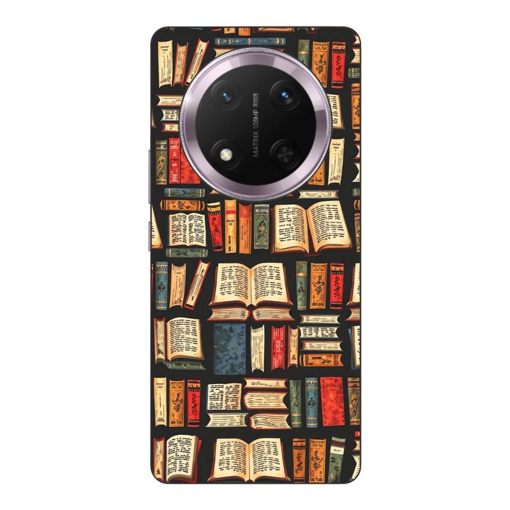 Husa compatibila cu Honor Magic7 Lite Silicon Gel Tpu Model Books Pattern