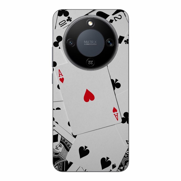 Husa compatibila cu Honor Magic8 Lite Silicon Gel Tpu Model Carti Poker