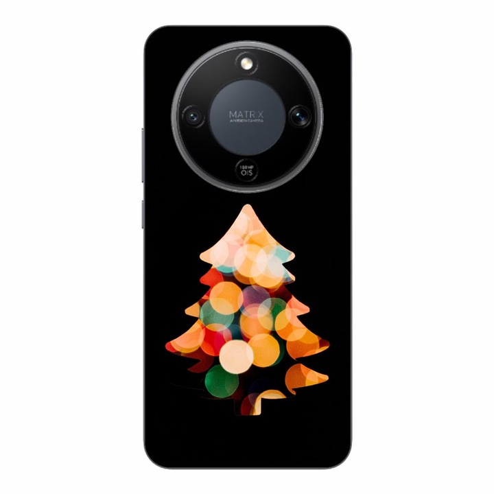 Husa compatibila cu Honor Magic8 Lite Silicon Gel Tpu Model Craciun Brad Fundal Negru