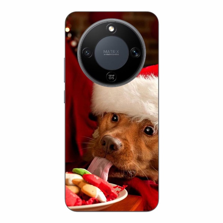 Husa compatibila cu Honor Magic8 Lite Silicon Gel Tpu Model Craciun Dog Eating Cookies