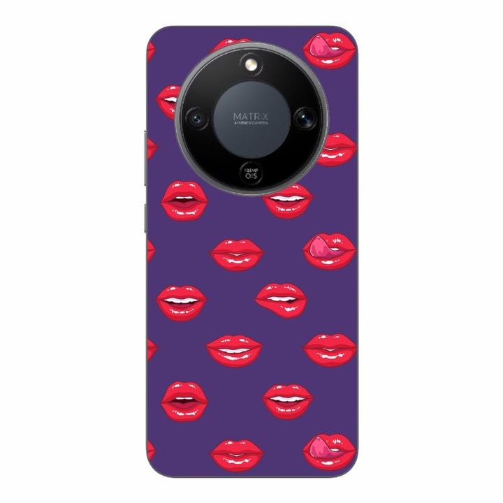 Husa compatibila cu Honor Magic8 Lite Silicon Gel Tpu Model Buze Pattern