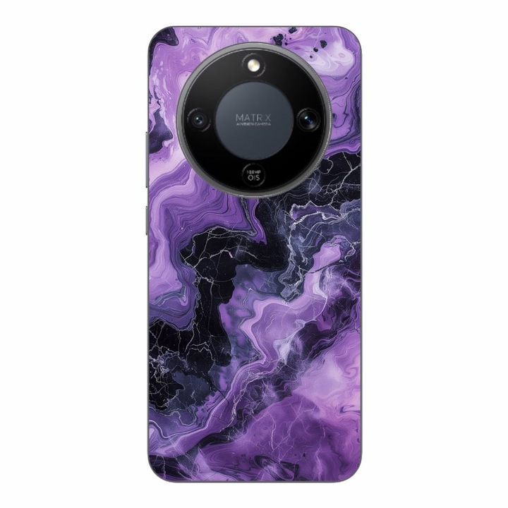 Husa compatibila cu Honor Magic8 Lite Silicon Gel Tpu Model Abstract Purple Marble