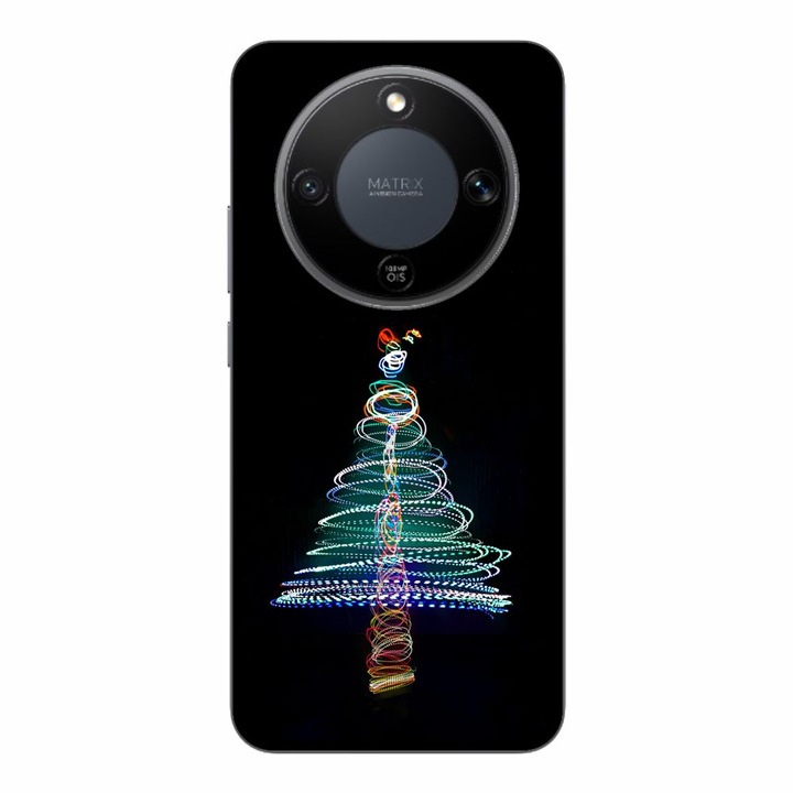 Husa compatibila cu Honor Magic8 Lite Silicon Gel Tpu Model Craciun Brad Neon