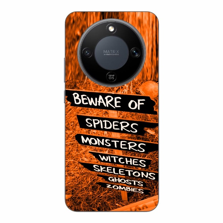 Husa compatibila cu Honor Magic8 Lite Silicon Gel Tpu Model Halloween Beware Signs