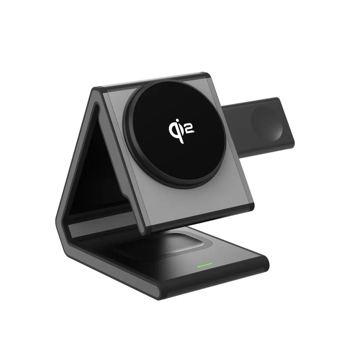 Încărcător wireless 4in1 Lito, magnetic, 15W, negru