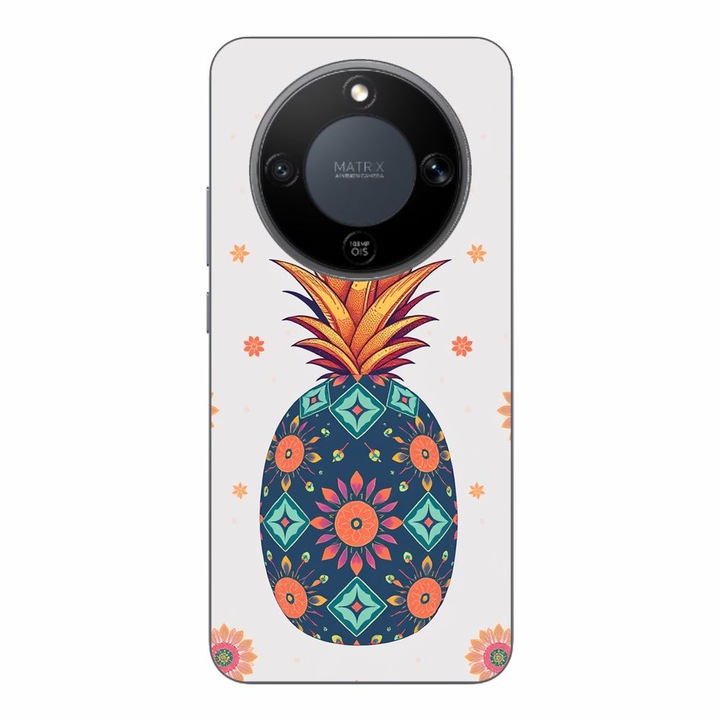 Husa compatibila cu Honor Magic8 Lite Silicon Gel Tpu Model Floral Pineapple