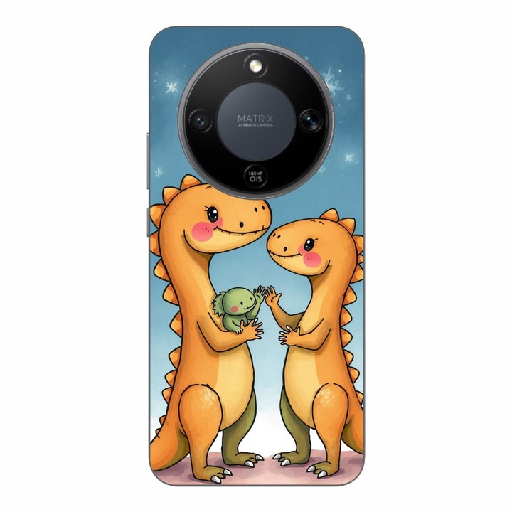 Husa compatibila cu Honor Magic8 Lite Silicon Gel Tpu Model Dino Cute Family