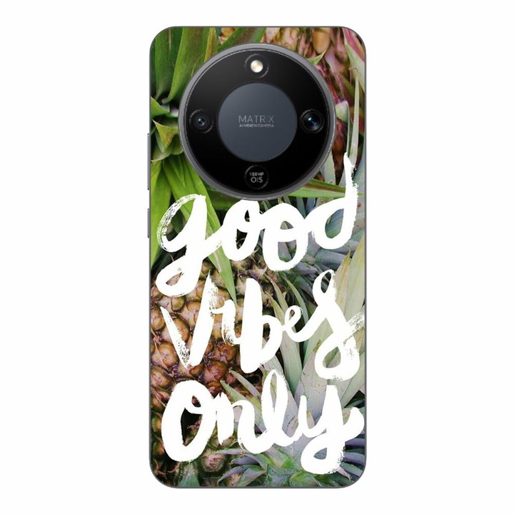 Husa compatibila cu Honor Magic8 Lite Silicon Gel Tpu Model Good Vibes Only