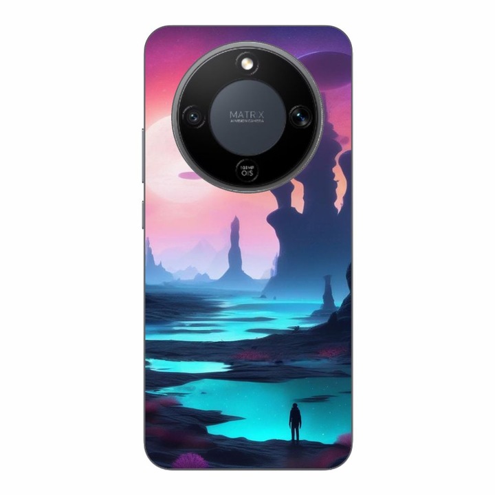 Husa compatibila cu Honor Magic8 Lite Silicon Gel Tpu Model Mystic Planet