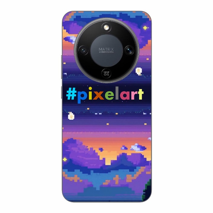 Husa compatibila cu Honor Magic8 Lite Silicon Gel Tpu Model Pixel Art Peisaj