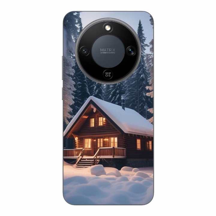 Husa compatibila cu Honor Magic8 Lite Silicon Gel Tpu Model Peisaj Iarna Cabana