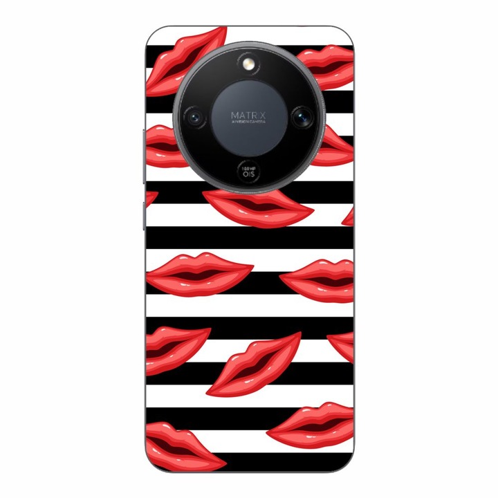 Husa compatibila cu Honor Magic8 Lite Silicon Gel Tpu Model Striped Kisses