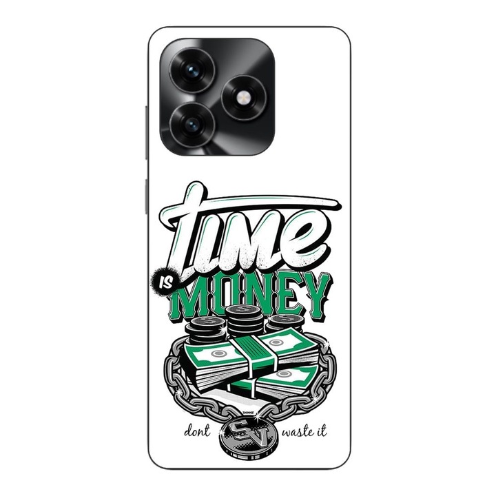 Husa compatibila cu Honor X5c Plus Silicon Gel Tpu Model Mesaj Time Is Money