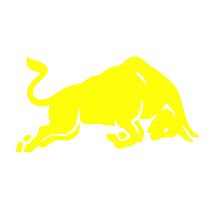 Sticker auto rezistent, taur, galben, 20cm