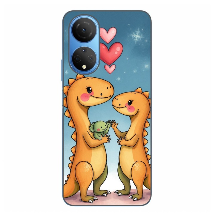 Husa compatibila cu Honor X7 Silicon Gel Tpu Model Dino Cute Family