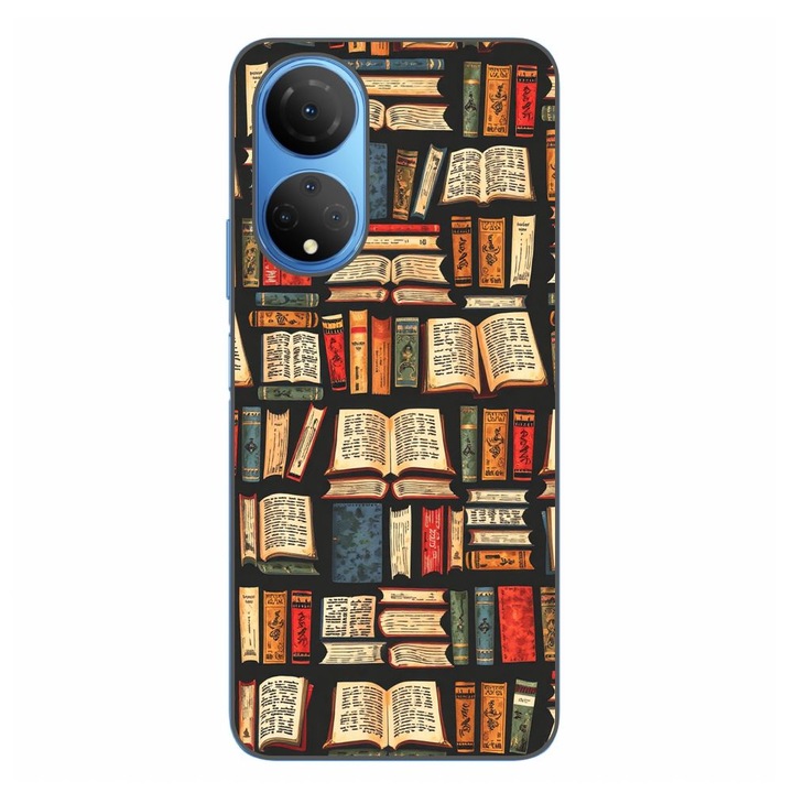 Husa compatibila cu Honor X7 Silicon Gel Tpu Model Books Pattern