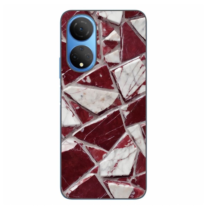 Husa compatibila cu Honor X7 Silicon Gel Tpu Model Broken Glass Red Blood