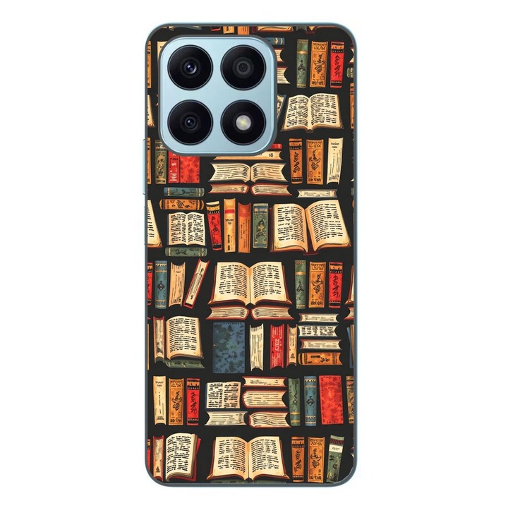 Husa compatibila cu Honor X8a Silicon Gel Tpu Model Books Pattern