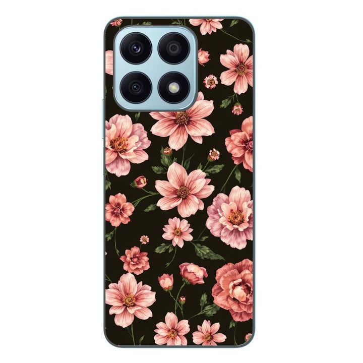Husa compatibila cu Honor X8a Silicon Gel Tpu Model Pink Spring Flowers