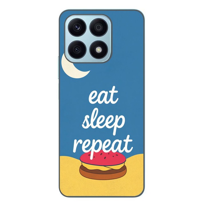 Husa compatibila cu Honor X8a Silicon Gel Tpu Model Eat Sleep Repeat