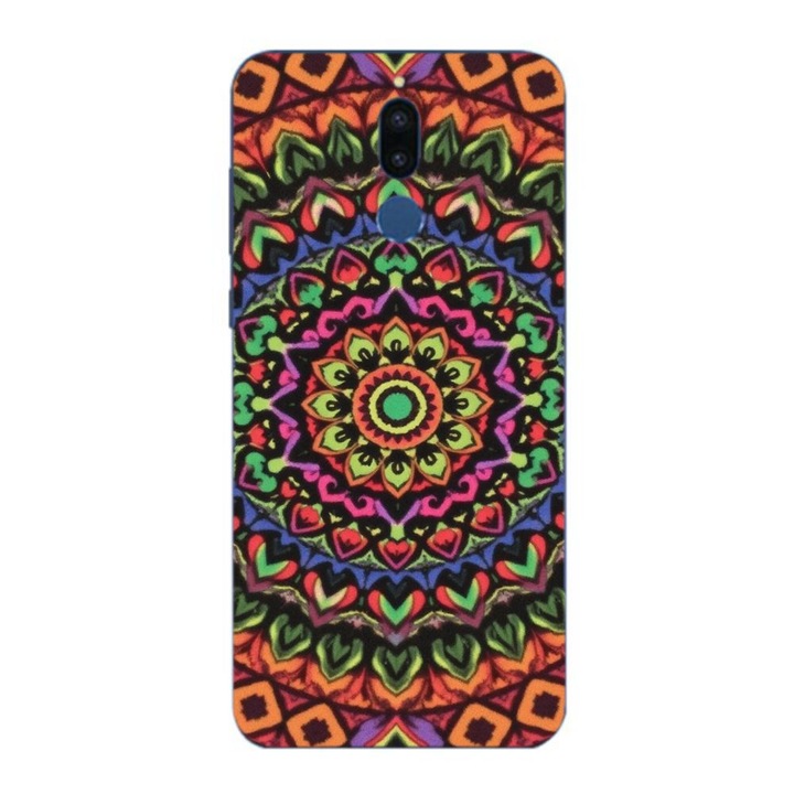 Husa compatibila cu Huawei Mate 10 Lite Silicon Gel Tpu Model Colorfull Mandala Orange Power