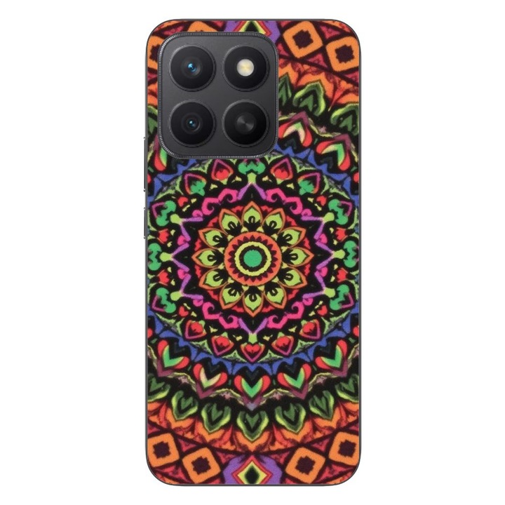 Husa compatibila cu Honor X8c Silicon Gel Tpu Model Colorfull Mandala Orange Power