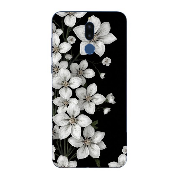 Husa compatibila cu Huawei Mate 10 Lite Silicon Gel Tpu Model Pure White Flowers