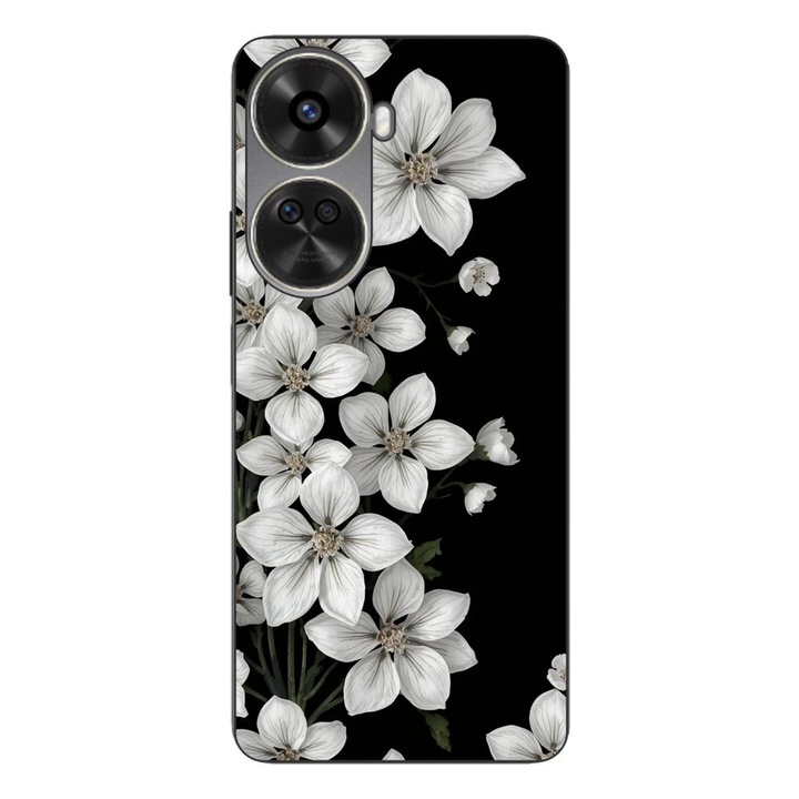 Husa compatibila cu Huawei Nova 12 SE Silicon Gel Tpu Model Pure White Flowers