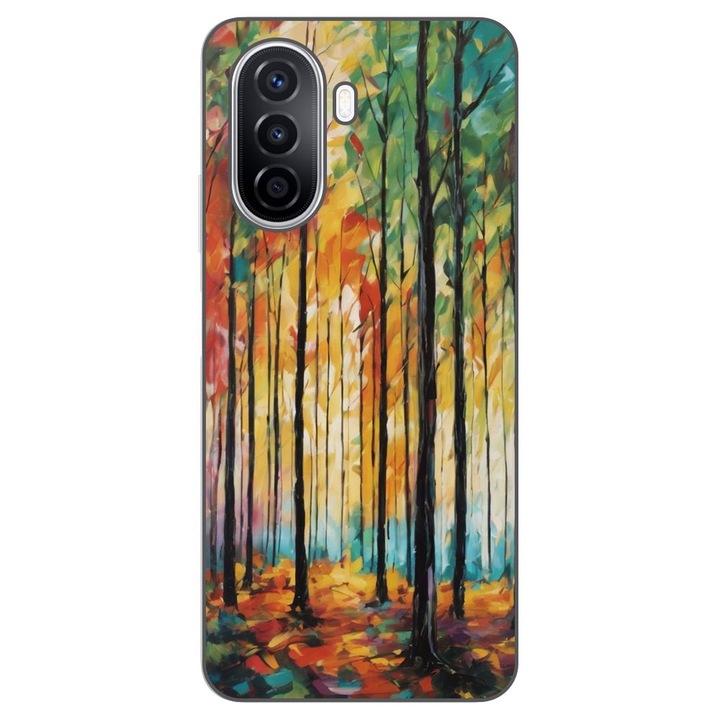 Husa compatibila cu Huawei Nova Y70 Silicon Gel Tpu Model Colored Forest Art