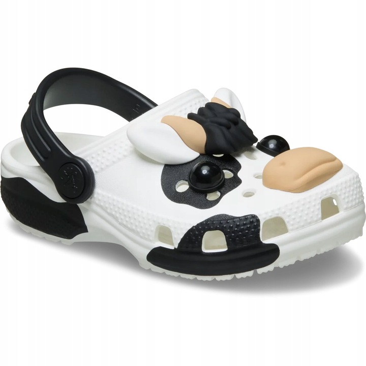 Saboti copii Crocs Classic Cow Glow, alb, Alb