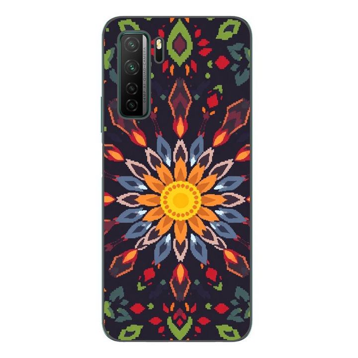 Husa compatibila cu Huawei P40 Lite 5G Silicon Gel Tpu Model Pixel Art Sun Mistery