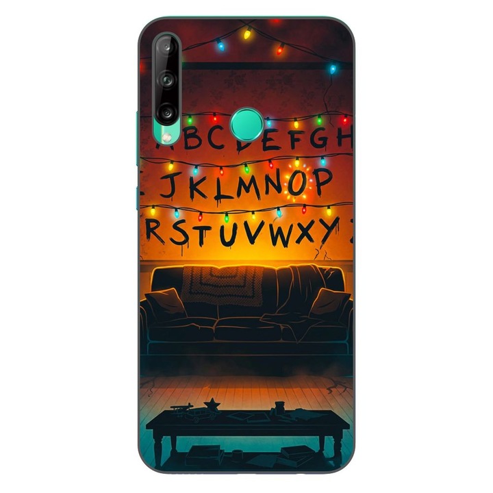 Husa compatibila cu Huawei P40 Lite E Silicon Gel Tpu Model Stranger Things Alphabet Fairy Lights