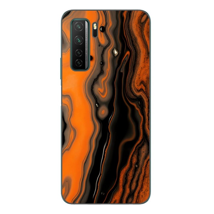 Husa compatibila cu Huawei P40 Lite 5G Silicon Gel Tpu Model Metallic Lava Flow Pattern