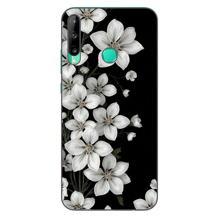 Husa compatibila cu Huawei P40 Lite E Silicon Gel Tpu Model Pure White Flowers