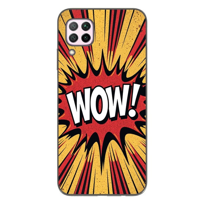 Husa compatibila cu Huawei P40 Lite Silicon Gel Tpu Model Comic Book WOW Text