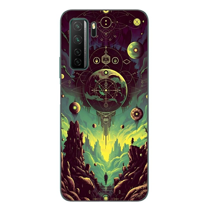 Husa compatibila cu Huawei P40 Lite 5G Silicon Gel Tpu Model Mystical Planet