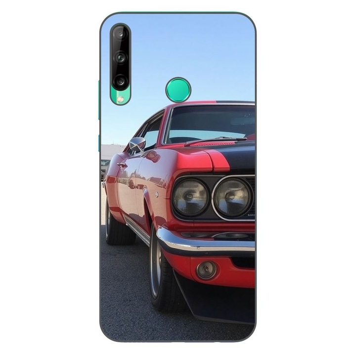 Husa compatibila cu Huawei P40 Lite E Silicon Gel Tpu Model Red Muscle Car