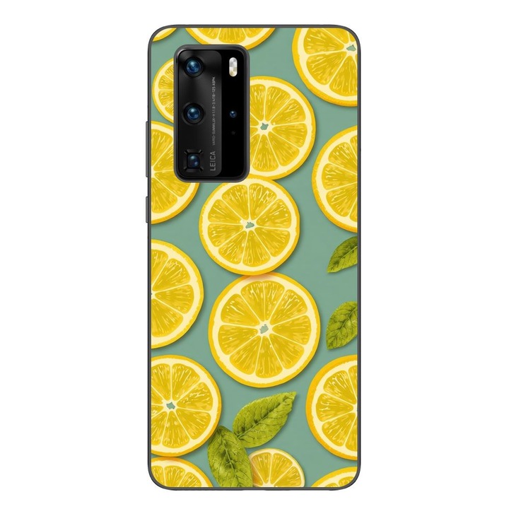 Husa compatibila cu Huawei P40 Pro Silicon Gel Tpu Model Summer Lemon Slices