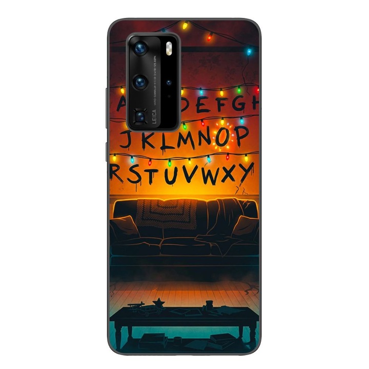 Husa compatibila cu Huawei P40 Pro Silicon Gel Tpu Model Stranger Things Alphabet Fairy Lights