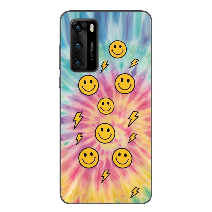 Husa compatibila cu Huawei P40 Silicon Gel Tpu Model Retro Smiley Faces